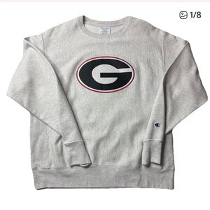 Champion Reverse Weave Georgia Bulldogs Sweatshirt Large Gray Crewneck UGA